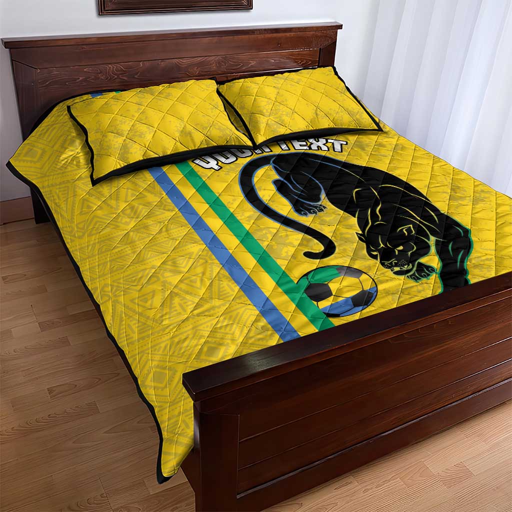 Custom Gabon Football Quilt Bed Set Go Champions - Yellow Ver LT15