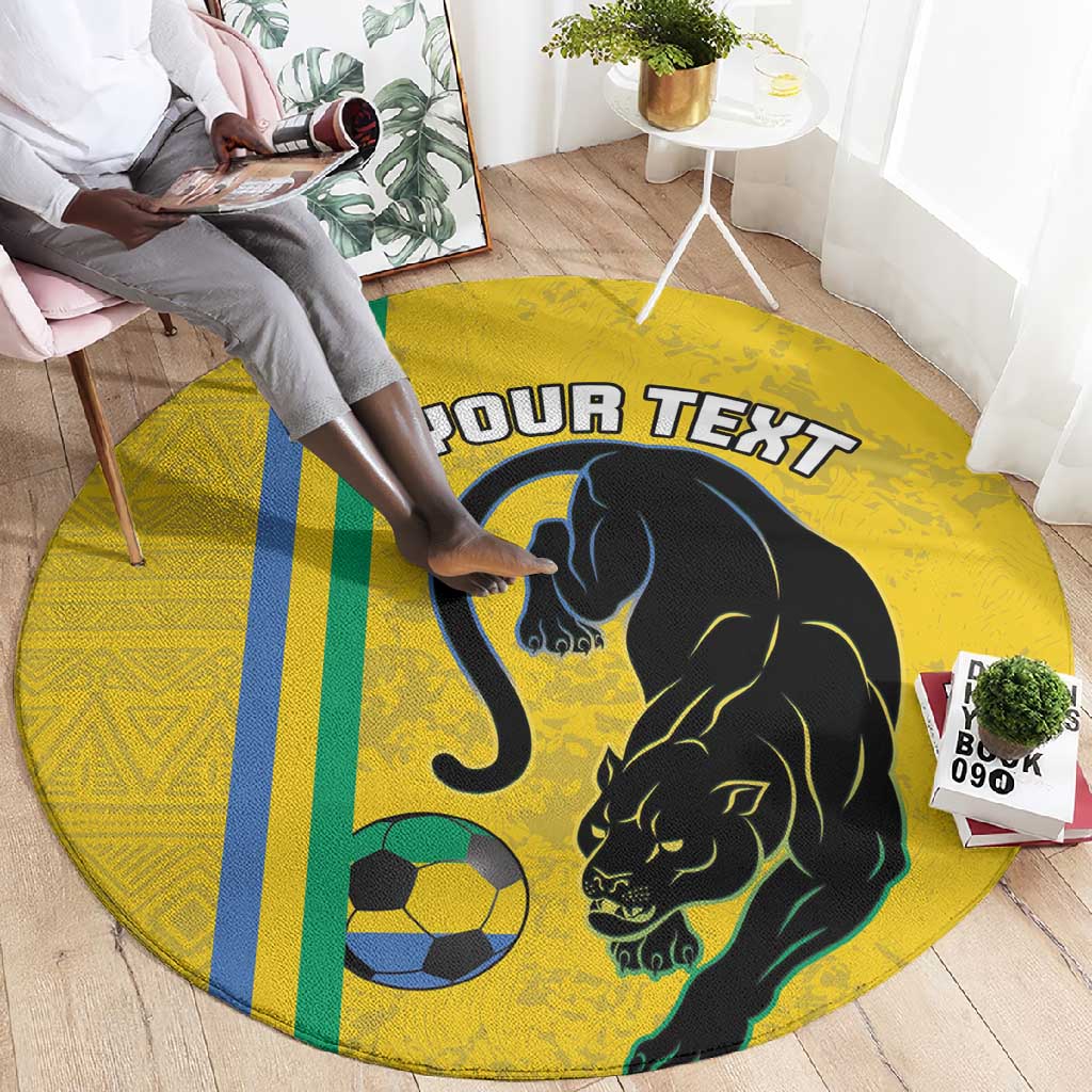 Custom Gabon Football Round Carpet Go Champions - Yellow Ver LT15