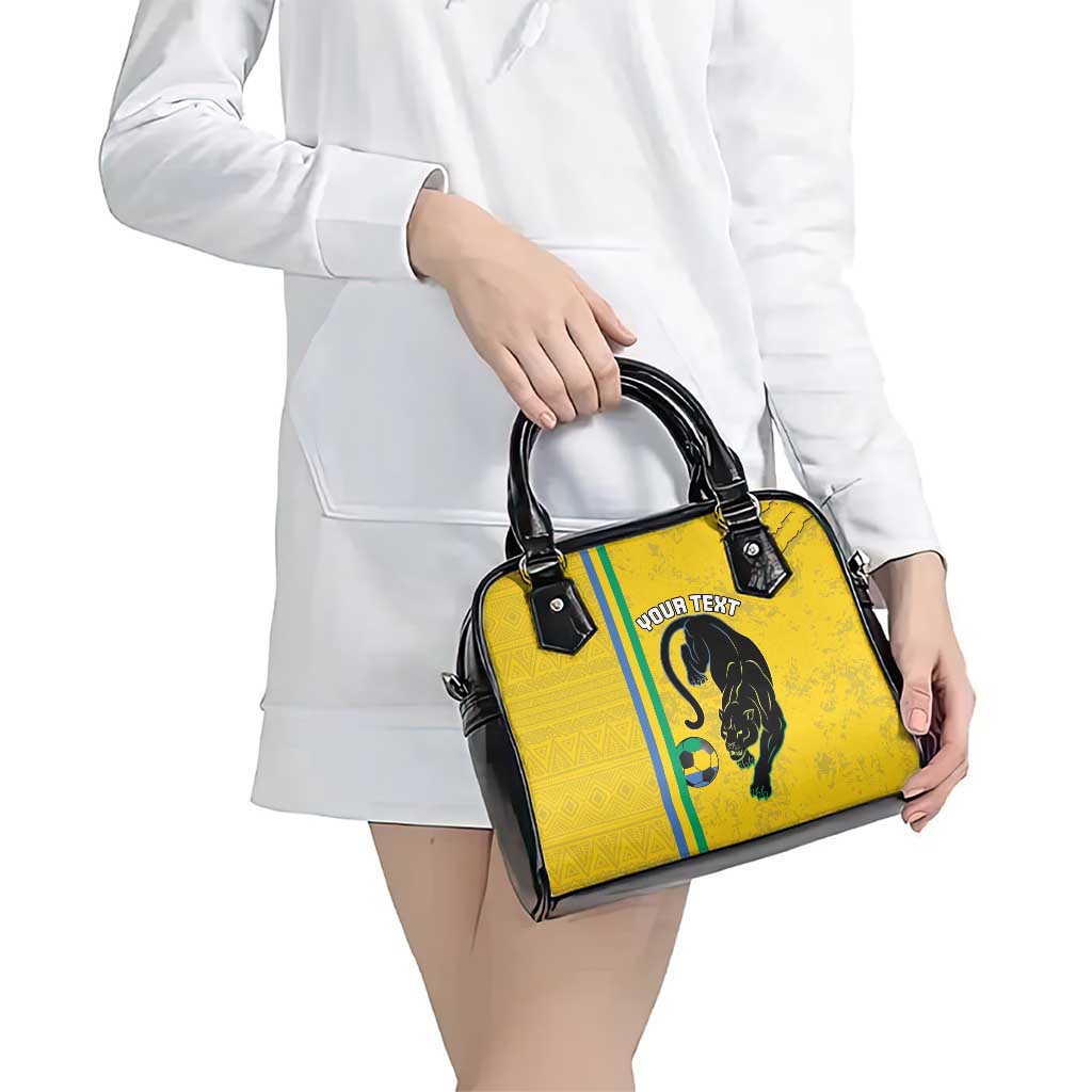 Custom Gabon Football Shoulder Handbag Go Les Pantheres - Yellow Ver LT15
