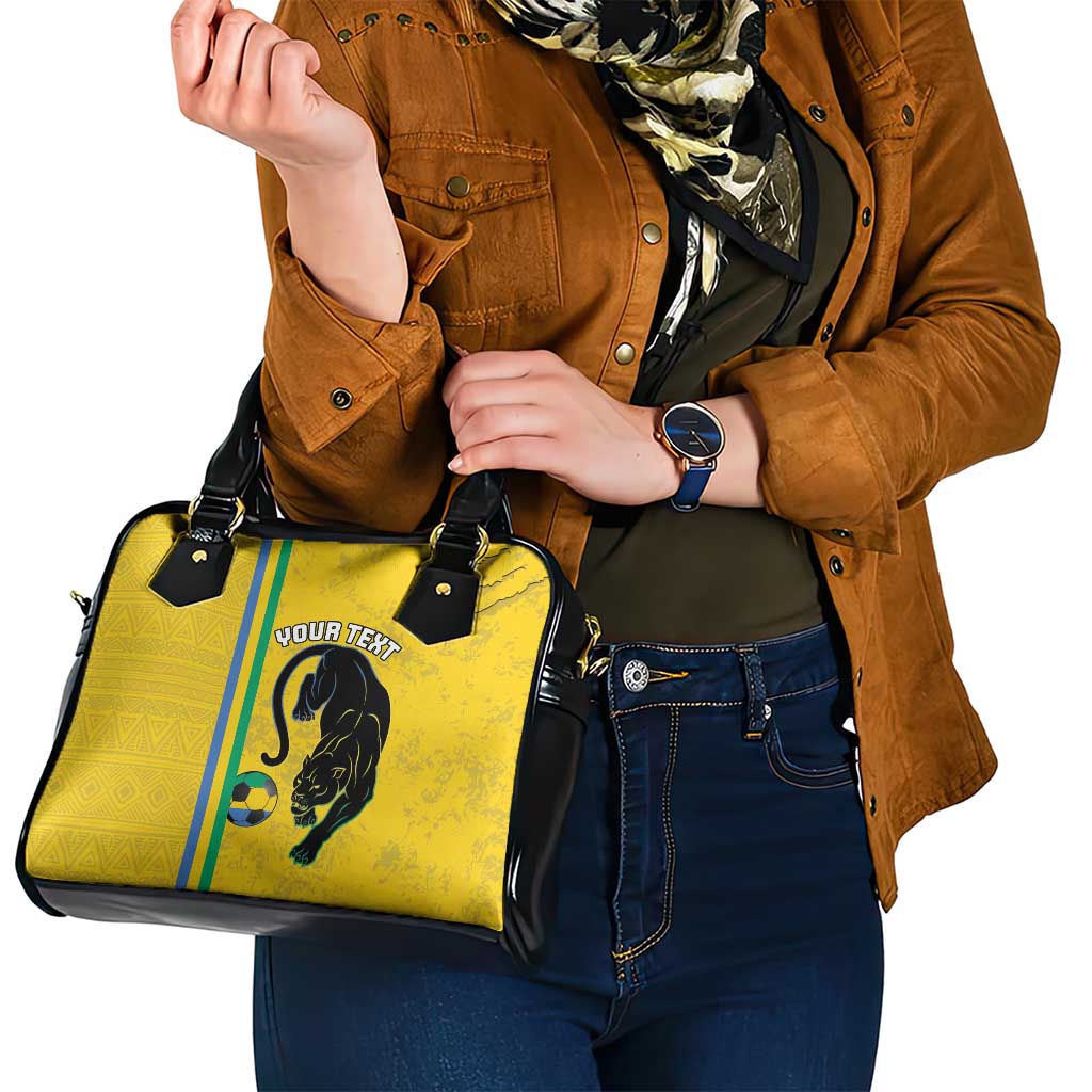 Custom Gabon Football Shoulder Handbag Go Les Pantheres - Yellow Ver LT15