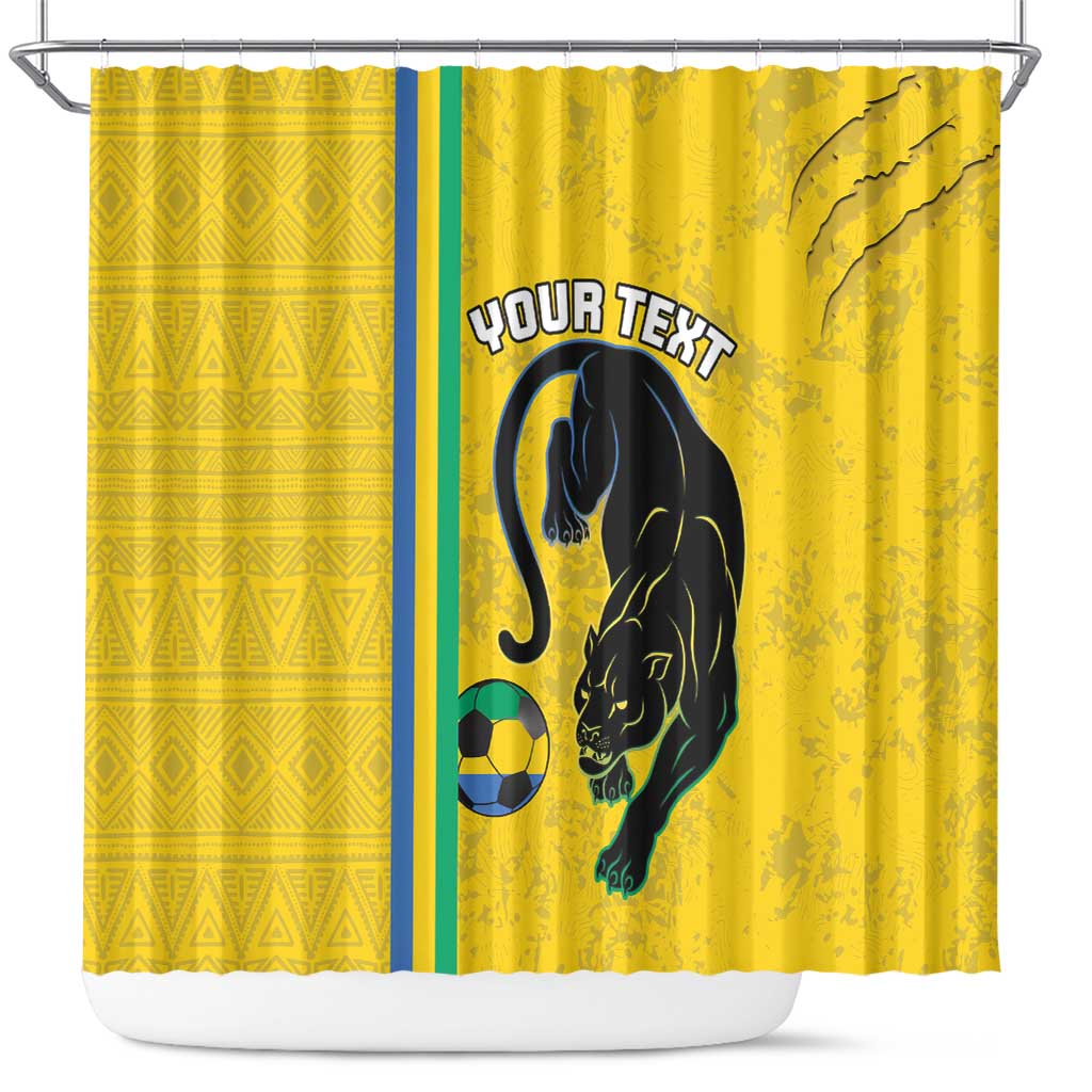 Custom Gabon Football Shower Curtain Go Les Pantheres - Yellow Ver LT15