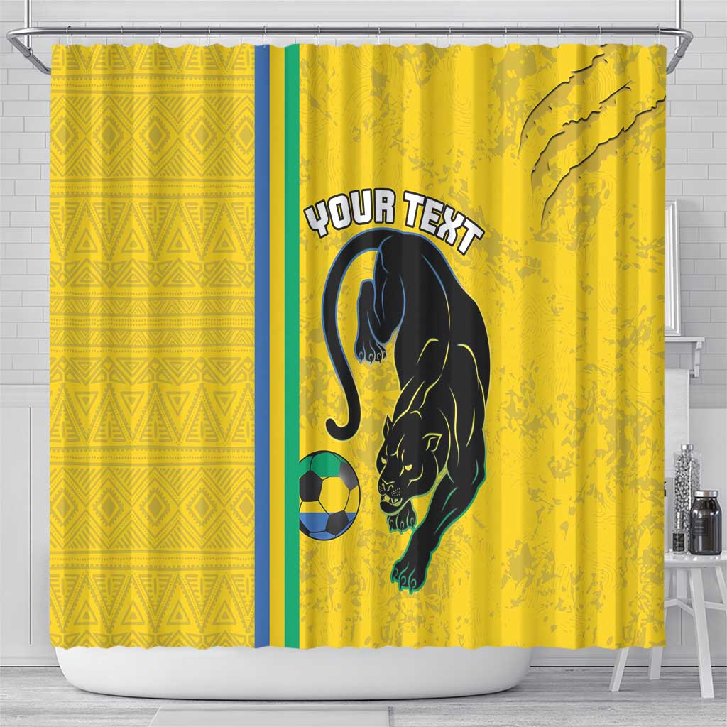 Custom Gabon Football Shower Curtain Go Les Pantheres - Yellow Ver LT15