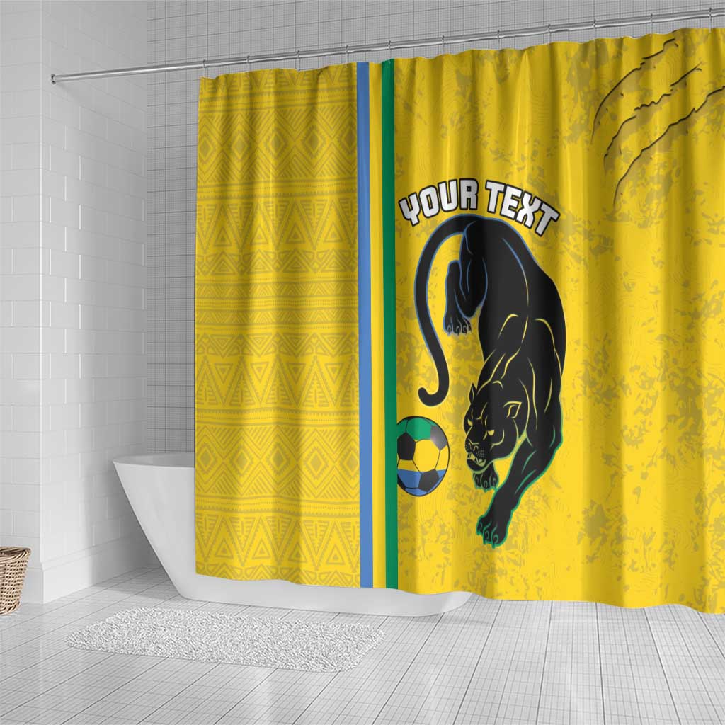 Custom Gabon Football Shower Curtain Go Les Pantheres - Yellow Ver LT15