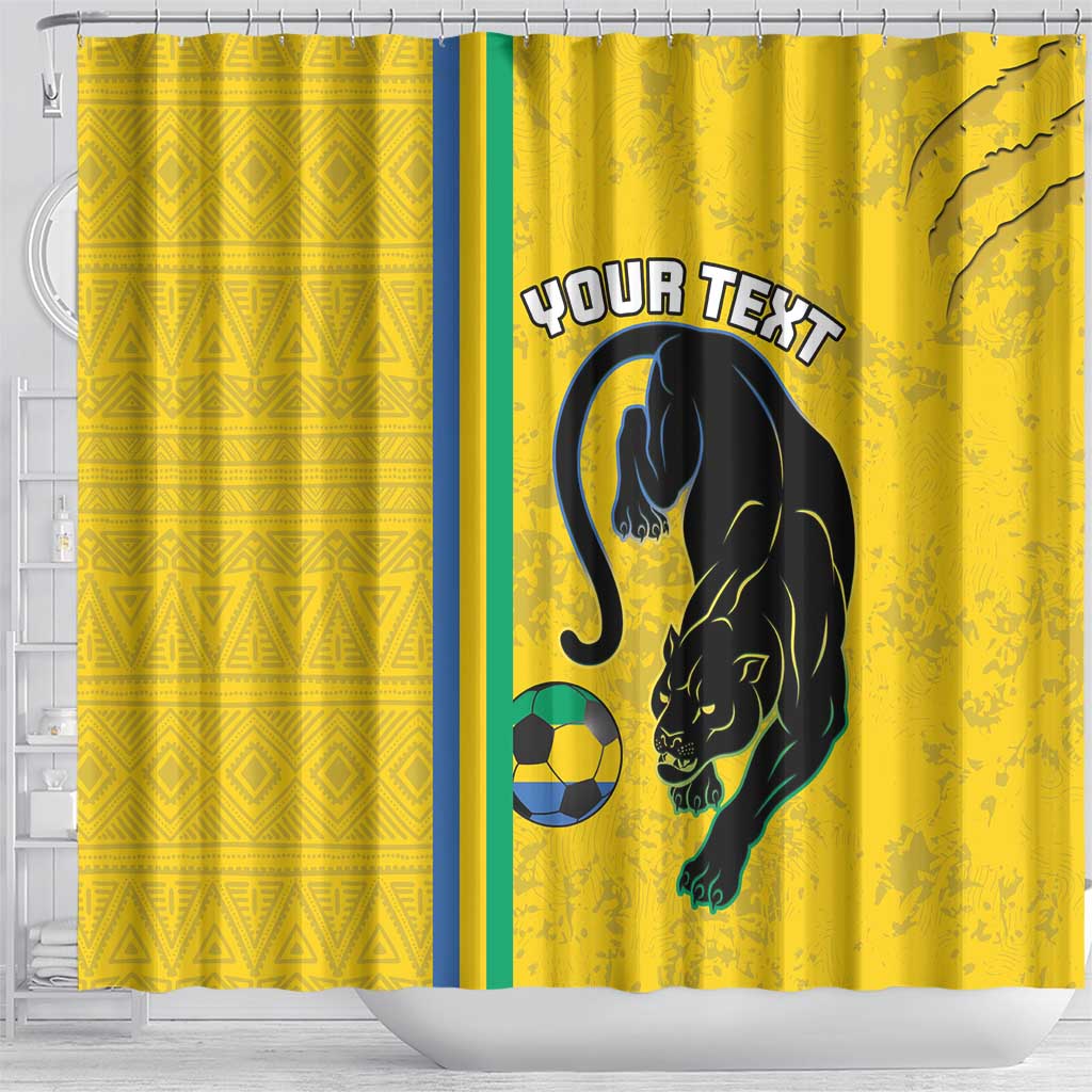 Custom Gabon Football Shower Curtain Go Les Pantheres - Yellow Ver LT15