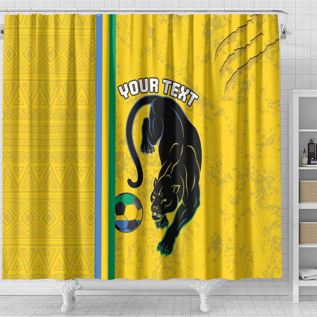 Custom Gabon Football Shower Curtain Go Les Pantheres - Yellow Ver LT15