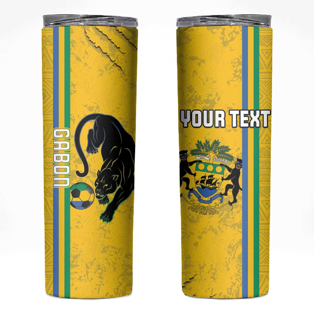 Custom Gabon Football Skinny Tumbler Go Champions - Yellow Ver LT15