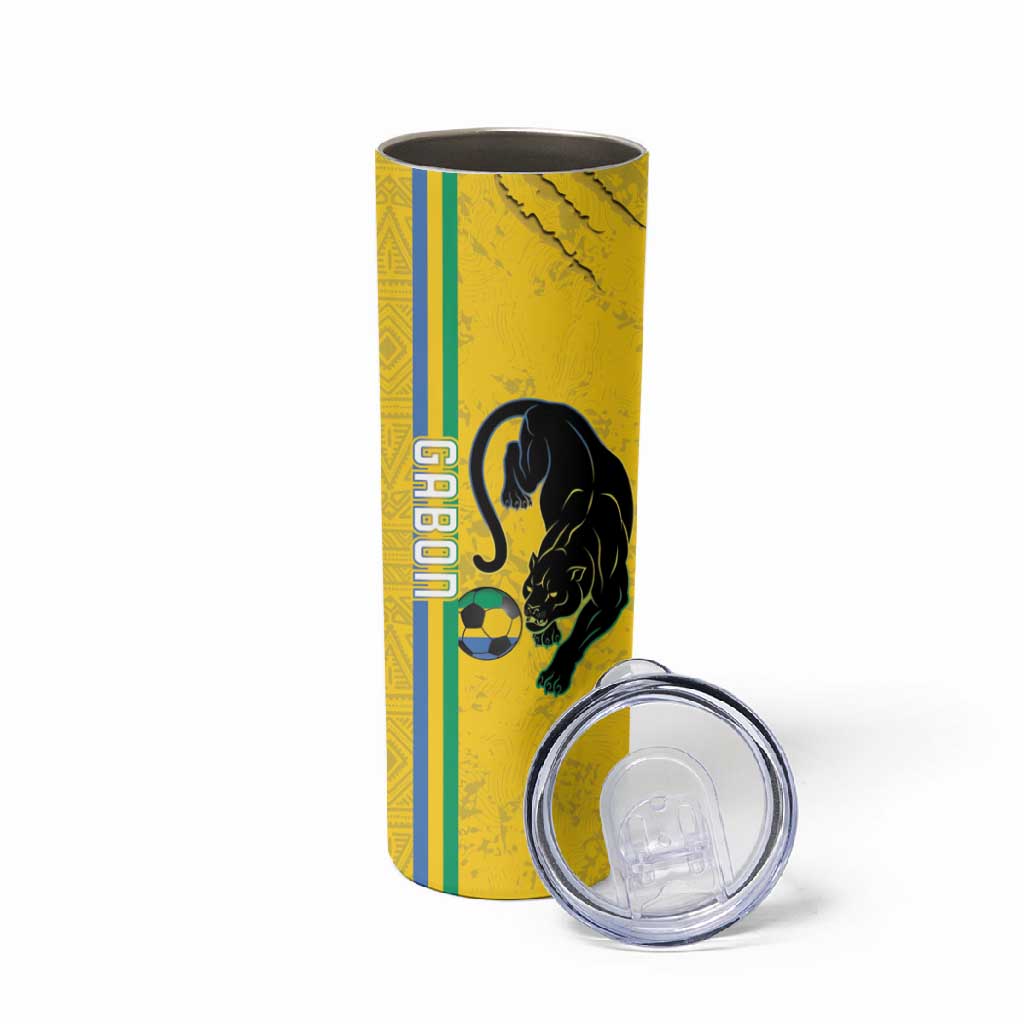 Custom Gabon Football Skinny Tumbler Go Champions - Yellow Ver LT15