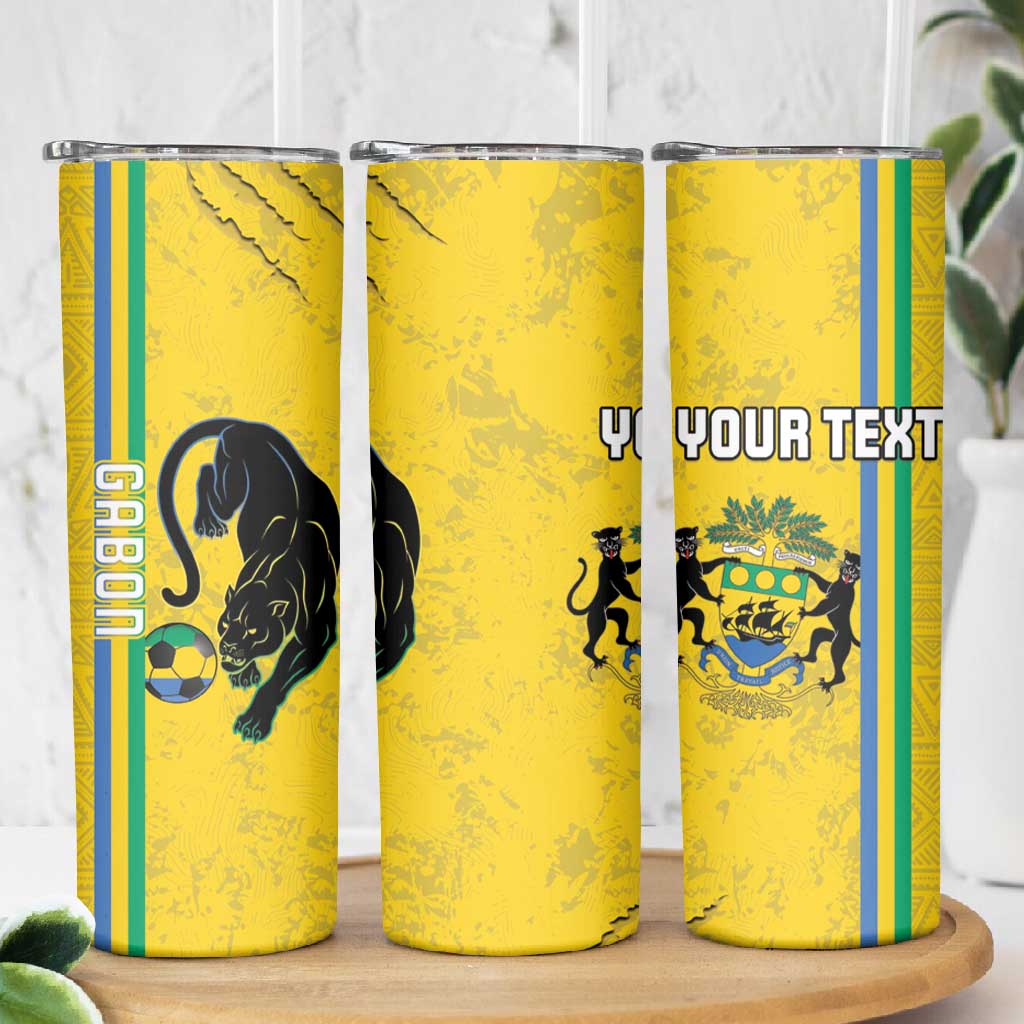 Custom Gabon Football Skinny Tumbler Go Champions - Yellow Ver LT15