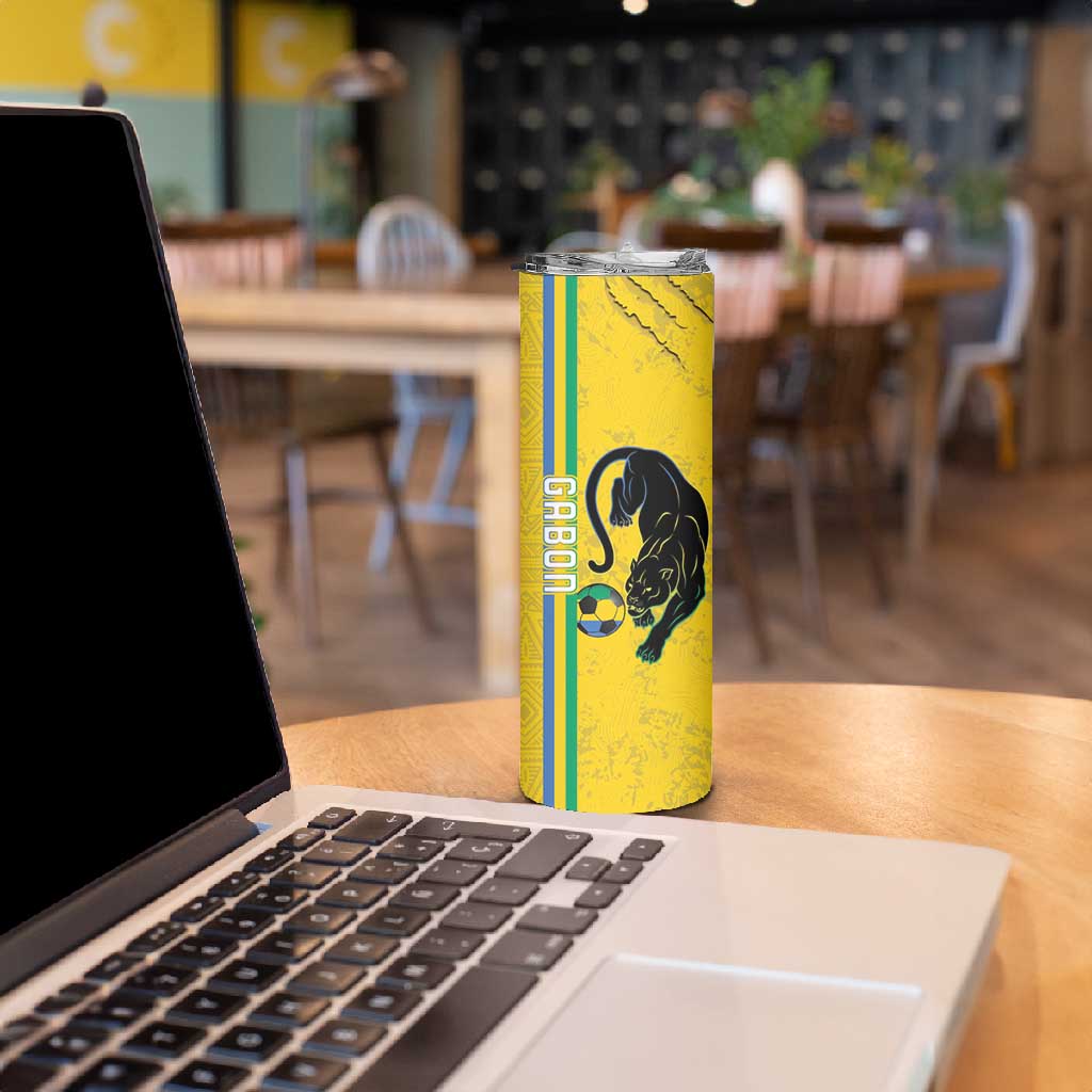 Custom Gabon Football Skinny Tumbler Go Champions - Yellow Ver LT15