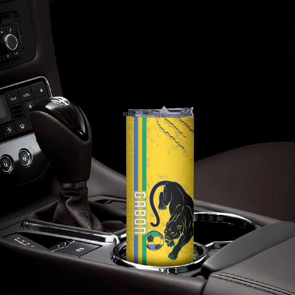Custom Gabon Football Skinny Tumbler Go Champions - Yellow Ver LT15