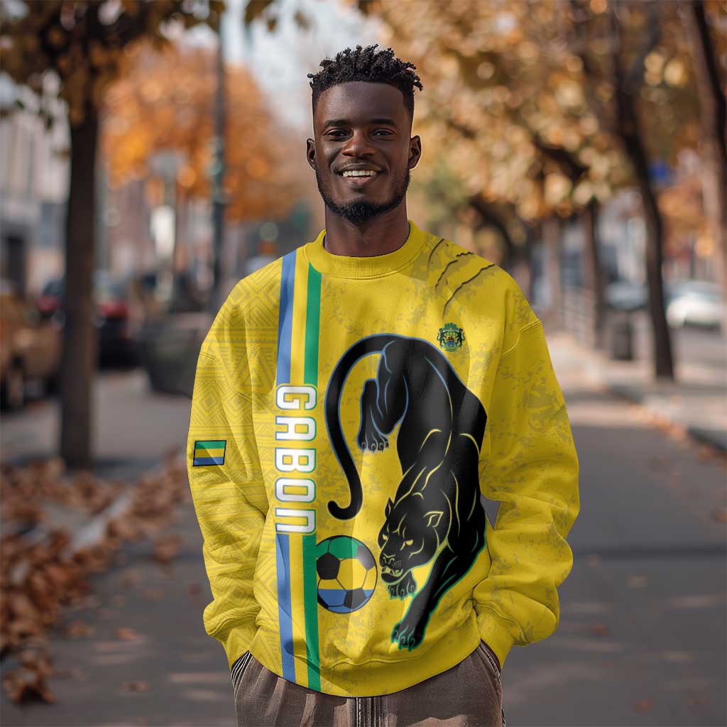 Custom Gabon Football Sweatshirt Go Champions - Yellow Ver LT15