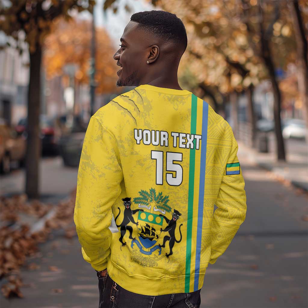 Custom Gabon Football Sweatshirt Go Champions - Yellow Ver LT15