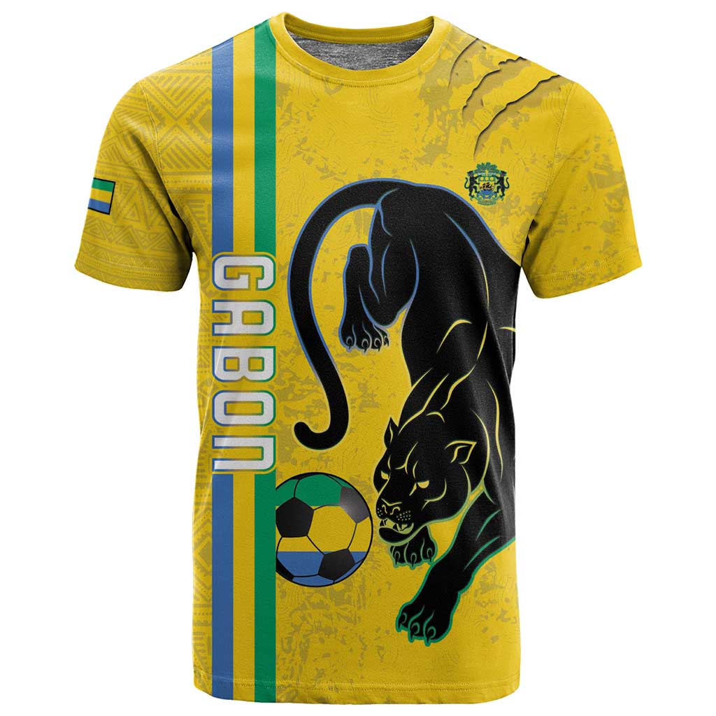 Custom Gabon Football T shirt Go Champions - Yellow Ver LT15