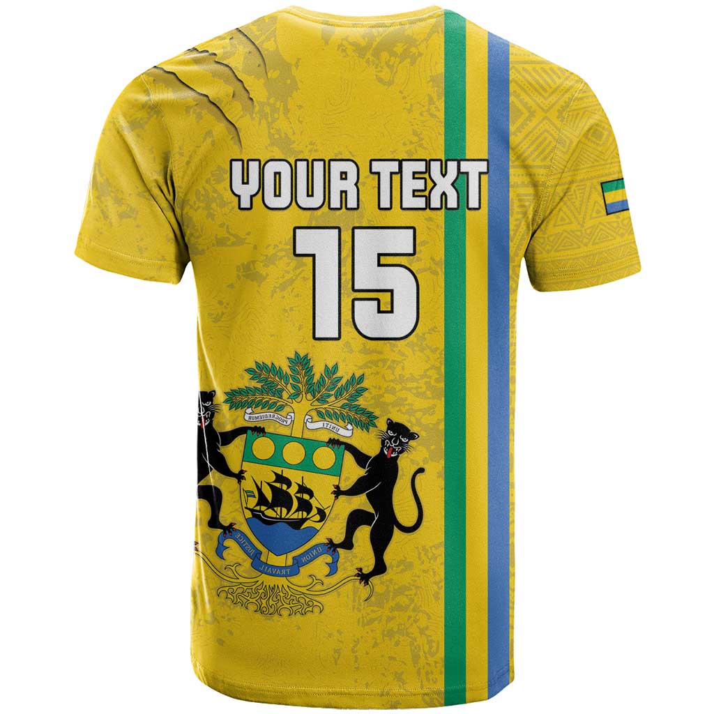 Custom Gabon Football T shirt Go Champions - Yellow Ver LT15