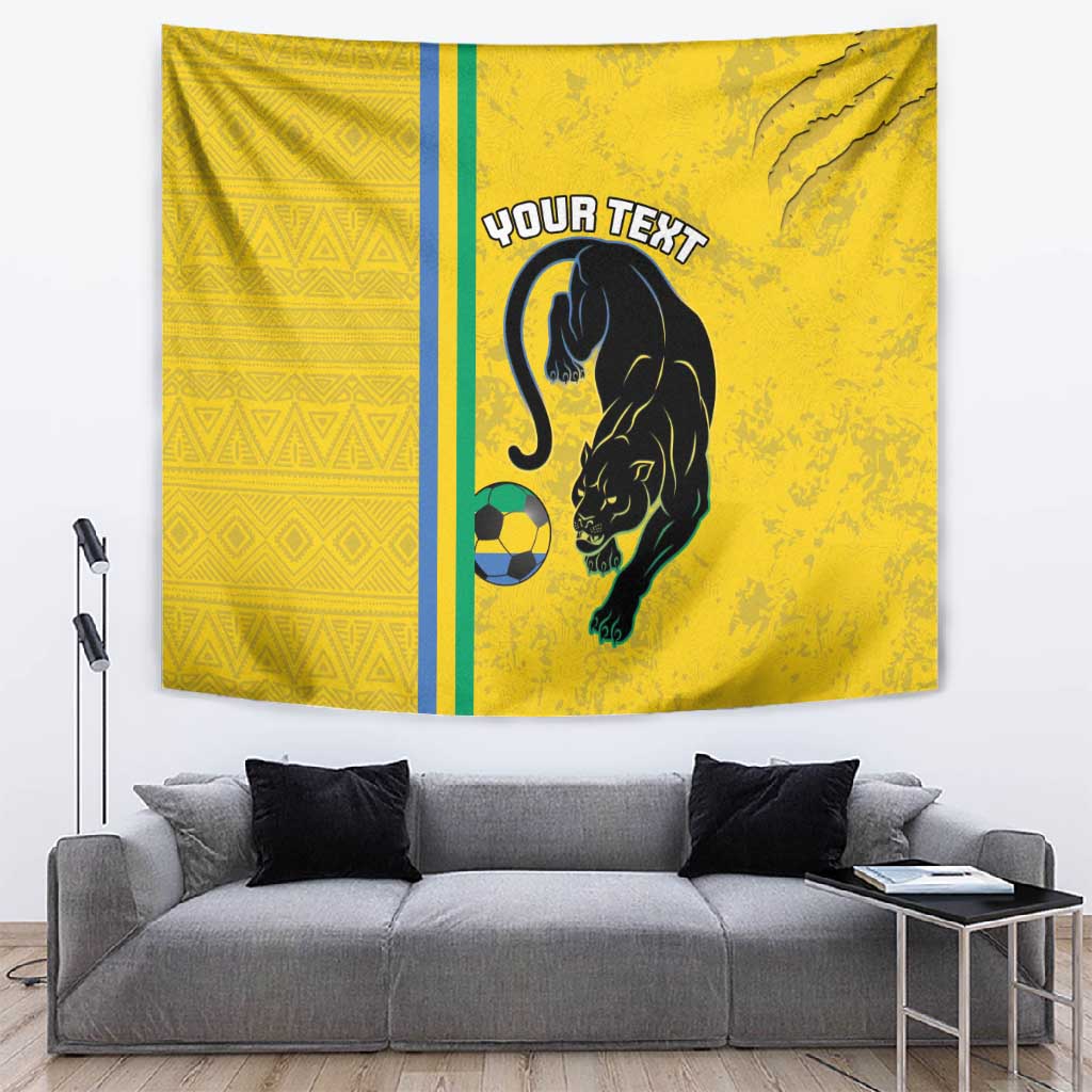Custom Gabon Football Tapestry Go Champions - Yellow Ver LT15