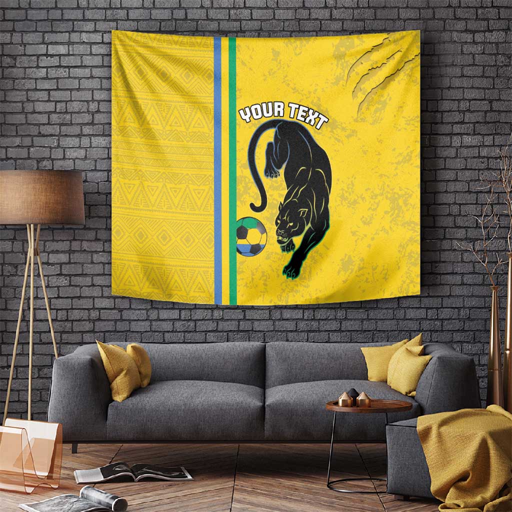 Custom Gabon Football Tapestry Go Champions - Yellow Ver LT15