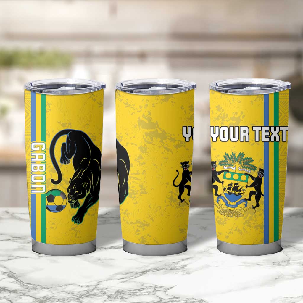 Custom Gabon Football Tumbler Cup Go Champions - Yellow Ver LT15