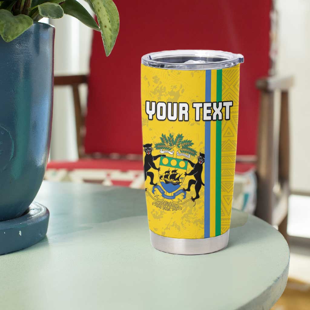 Custom Gabon Football Tumbler Cup Go Champions - Yellow Ver LT15