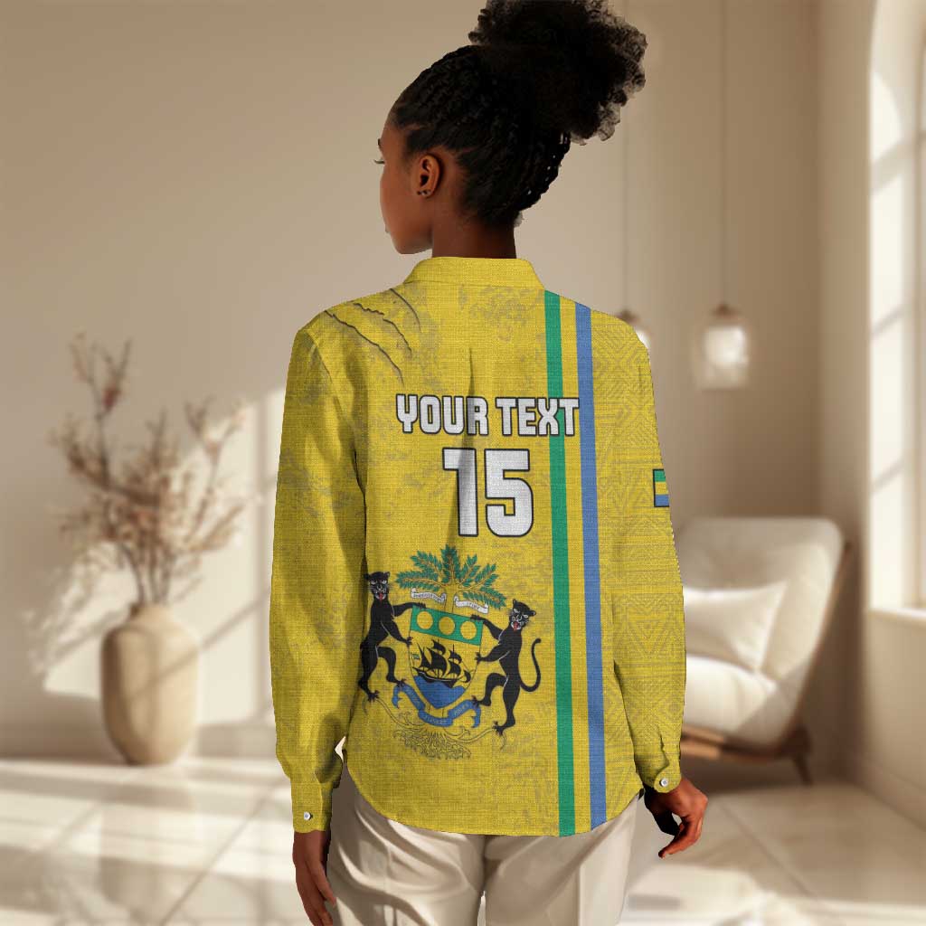 Custom Gabon Football Women Casual Shirt Go Champions - Yellow Ver LT15