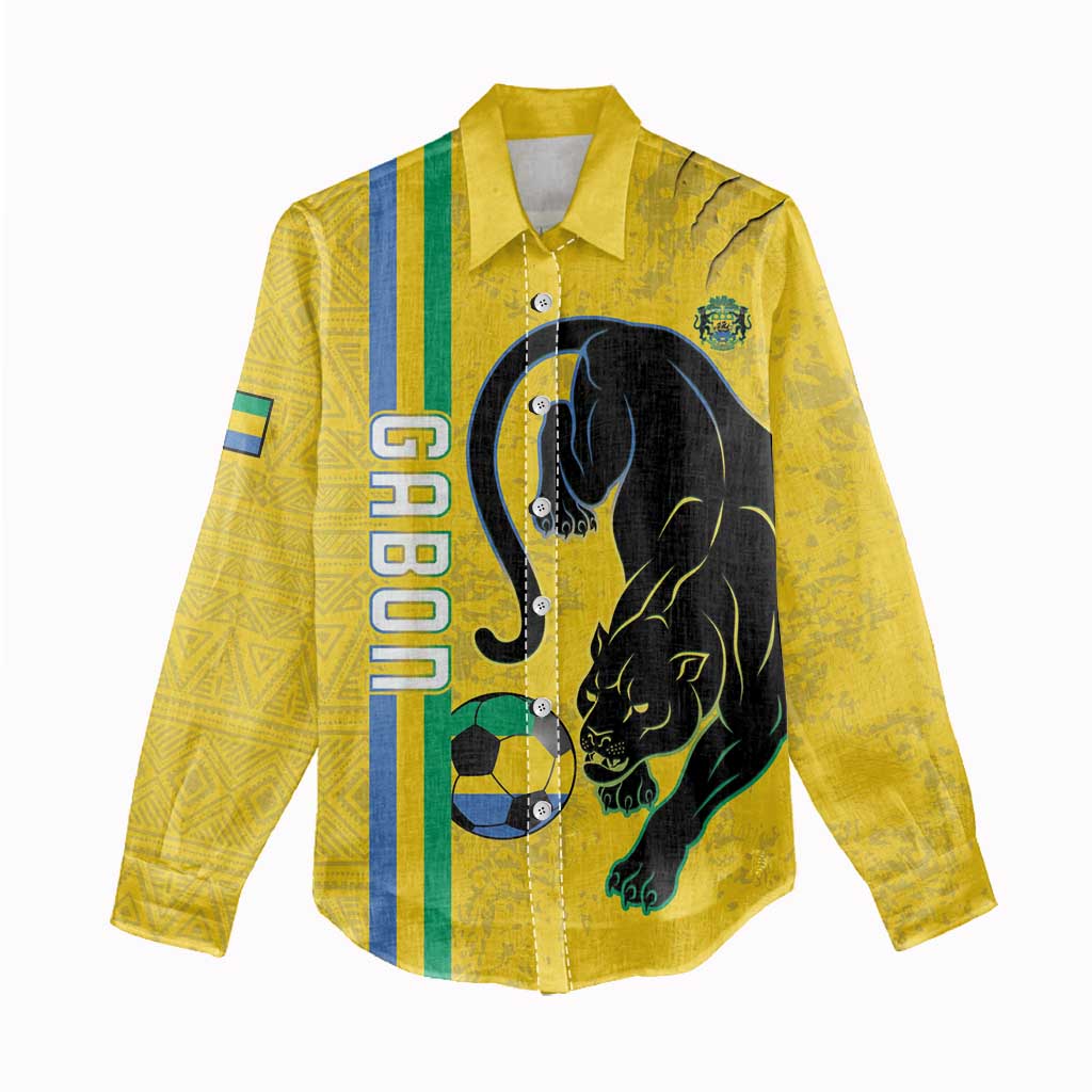 Custom Gabon Football Women Casual Shirt Go Champions - Yellow Ver LT15