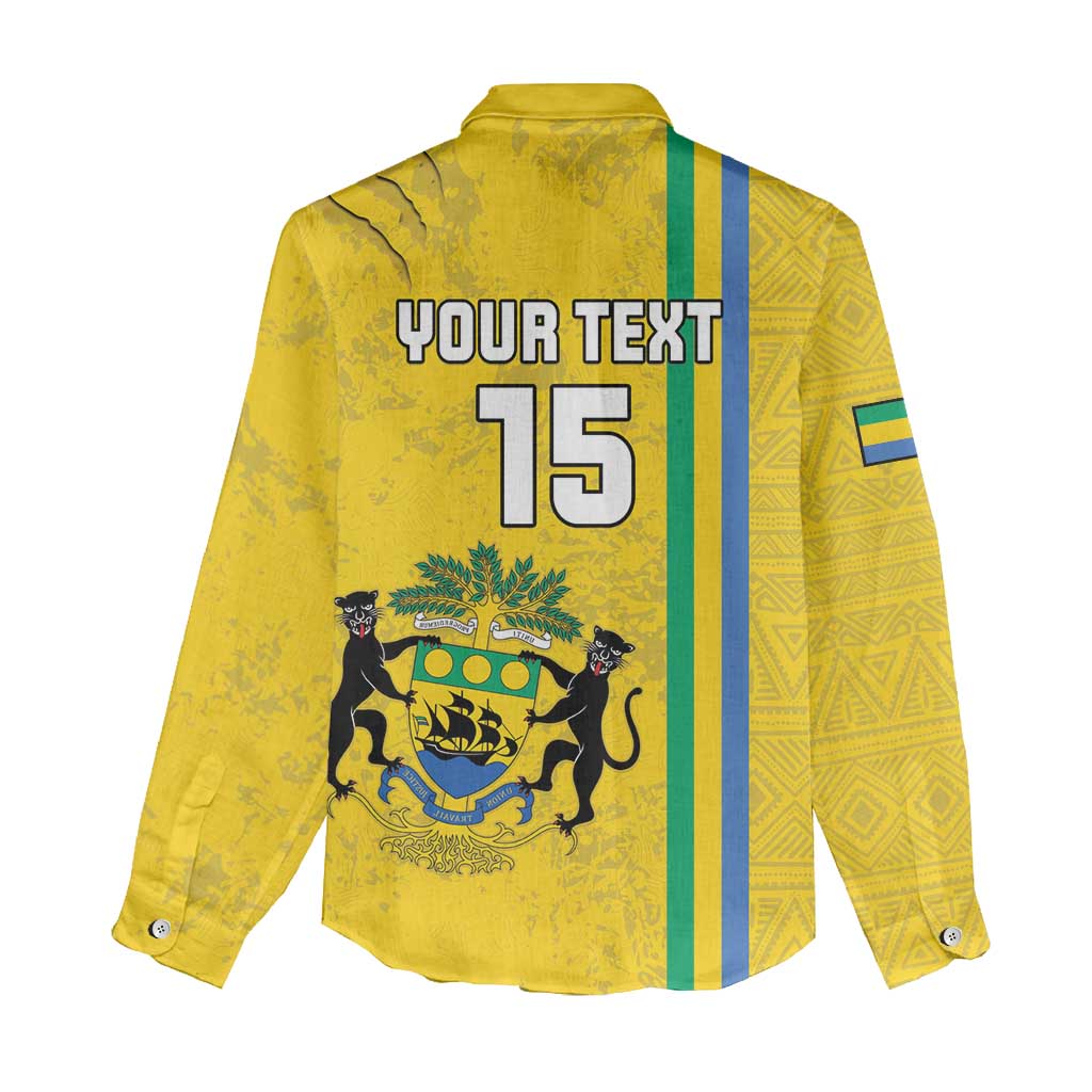 Custom Gabon Football Women Casual Shirt Go Champions - Yellow Ver LT15