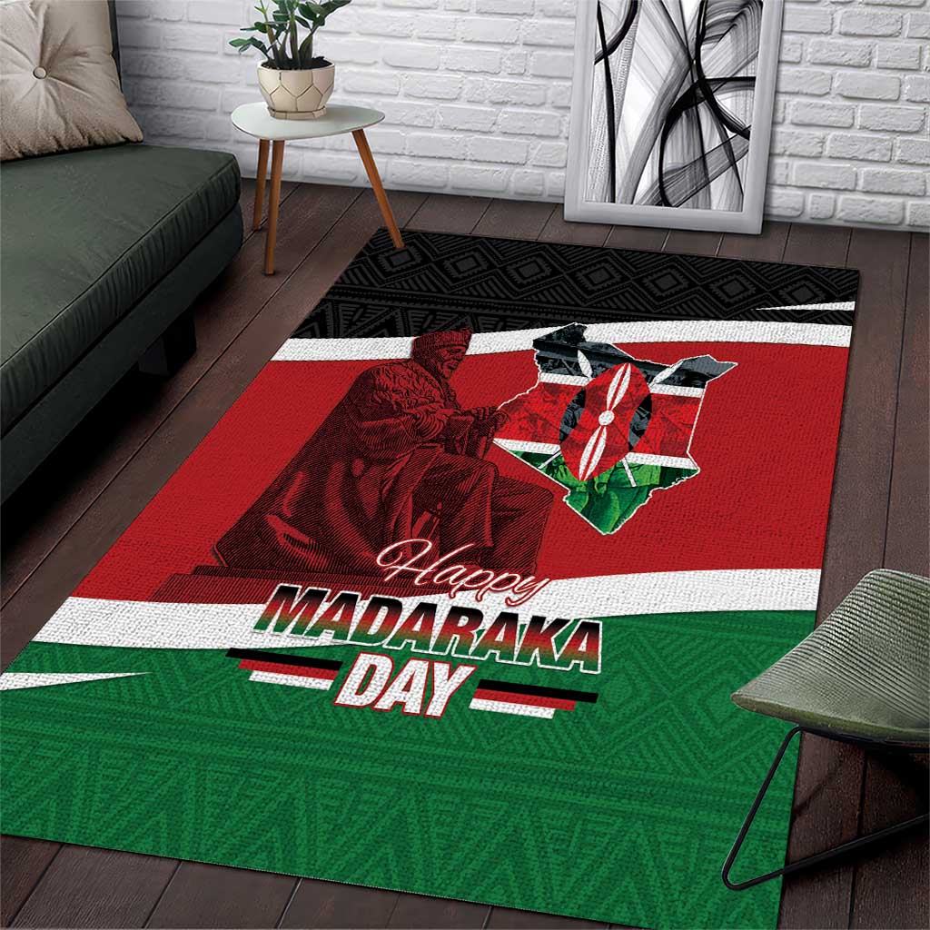 Kenya Madaraka Day Area Rug Jomo Kenyatta With Map LT15