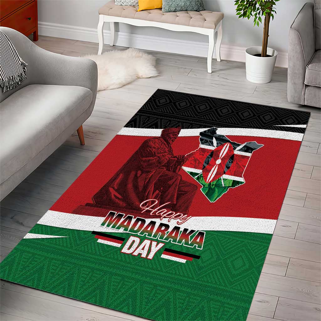 Kenya Madaraka Day Area Rug Jomo Kenyatta With Map LT15