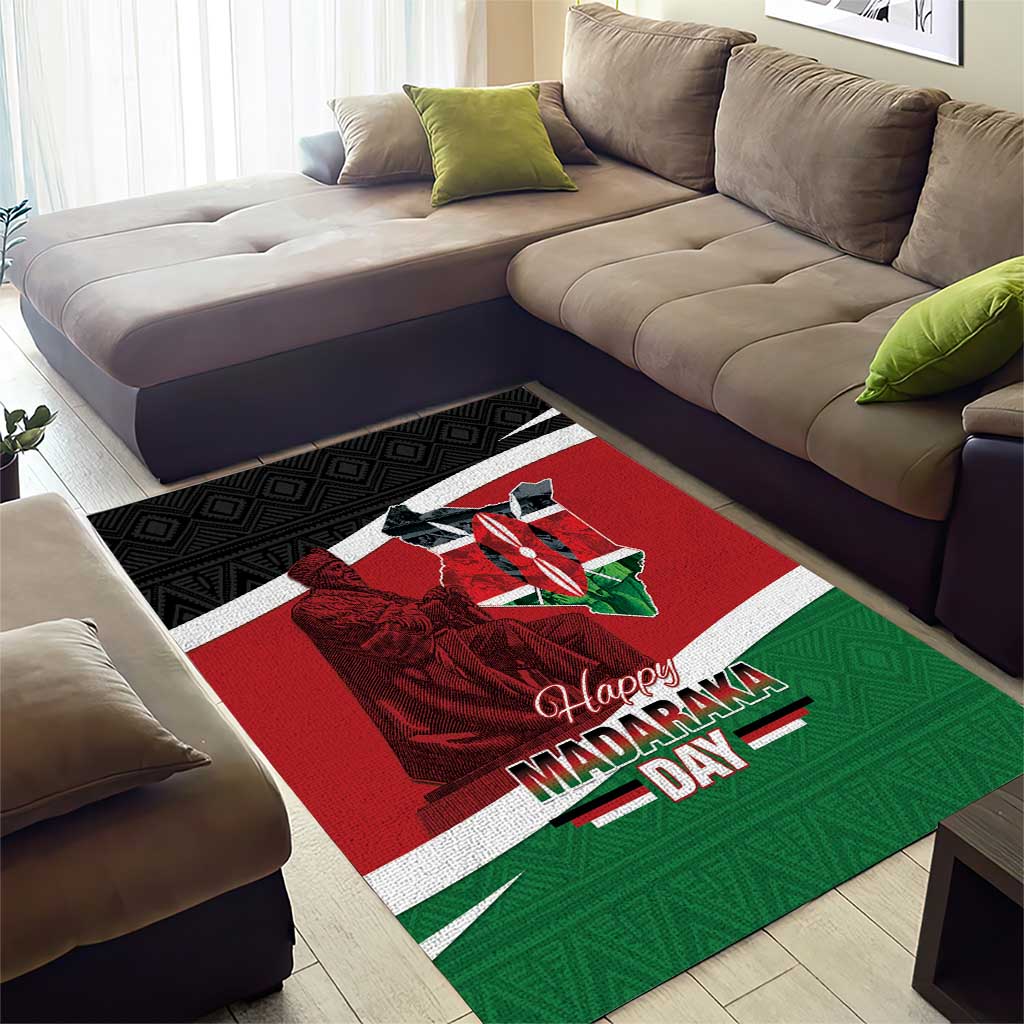 Kenya Madaraka Day Area Rug Jomo Kenyatta With Map LT15