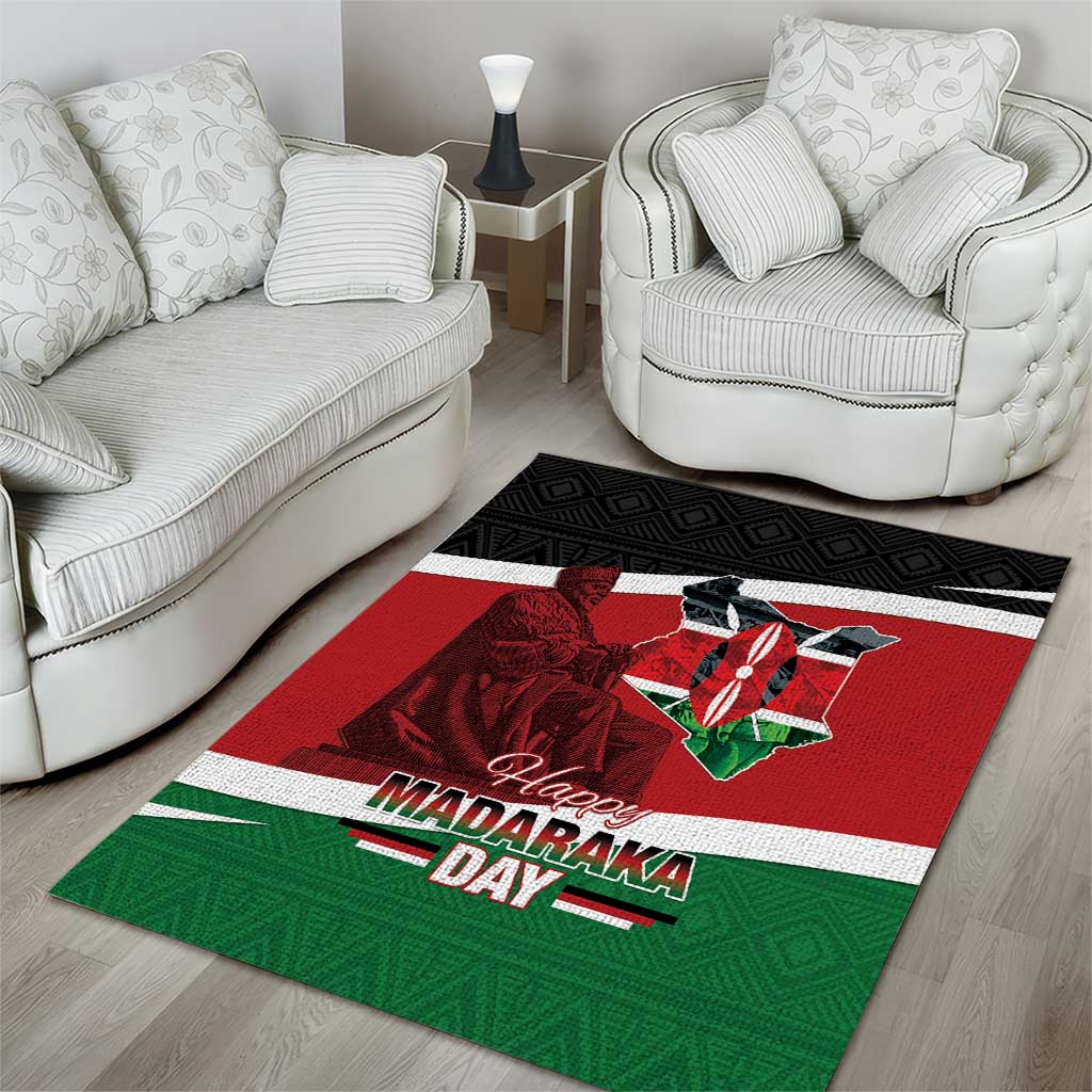 Kenya Madaraka Day Area Rug Jomo Kenyatta With Map LT15