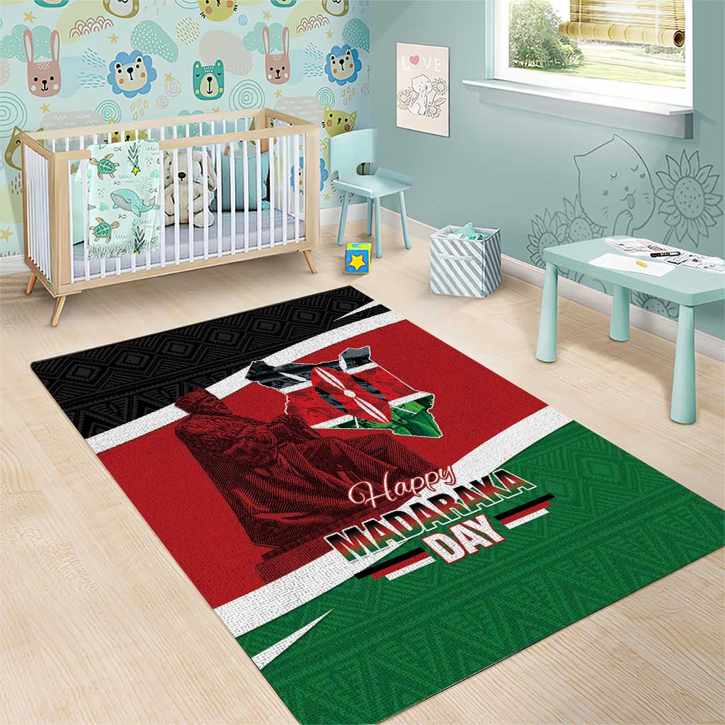 Kenya Madaraka Day Area Rug Jomo Kenyatta With Map LT15