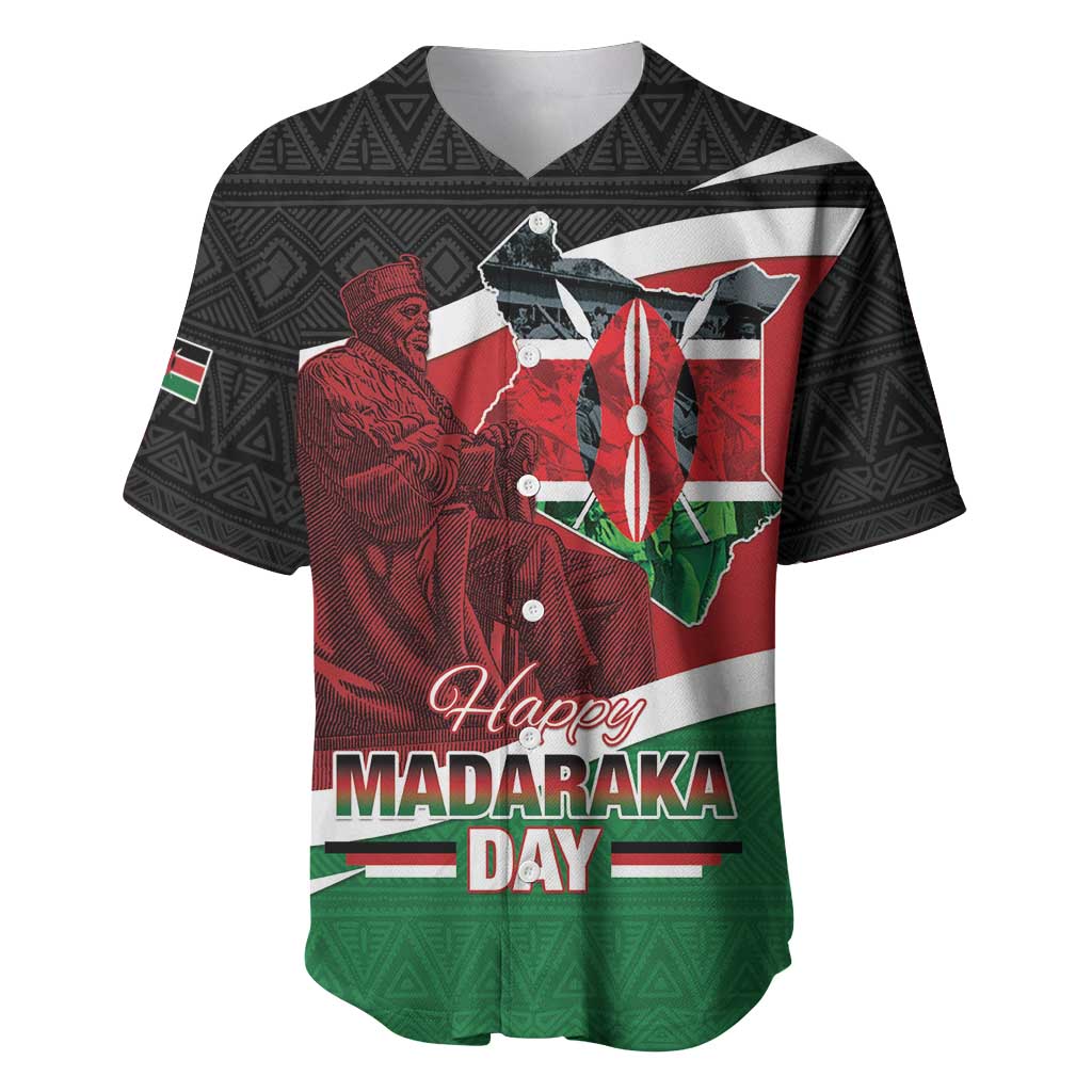 Kenya Madaraka Day Baseball Jersey Jomo Kenyatta With Map LT15