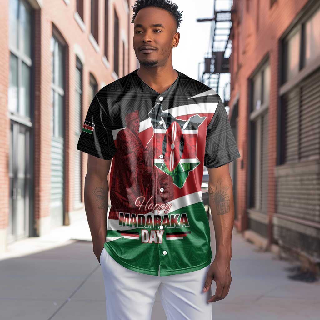 Kenya Madaraka Day Baseball Jersey Jomo Kenyatta With Map LT15
