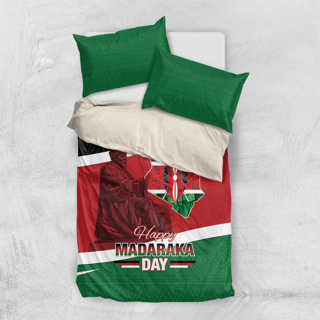 Kenya Madaraka Day Bedding Set Jomo Kenyatta With Map LT15