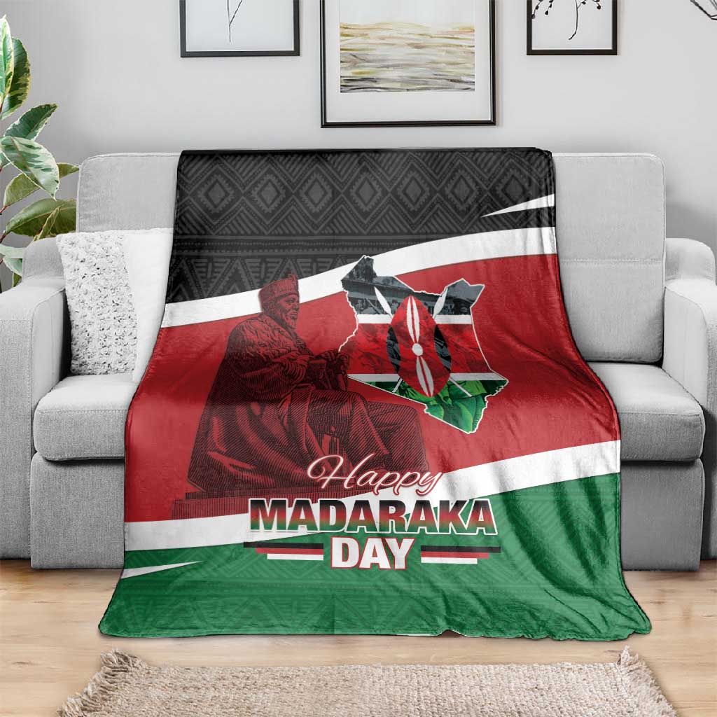 Kenya Madaraka Day Blanket Jomo Kenyatta With Map LT15
