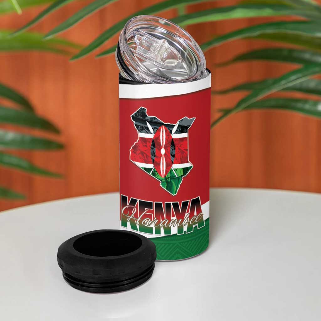 Kenya Madaraka Day 4 in 1 Can Cooler Tumbler Jomo Kenyatta With Map LT15
