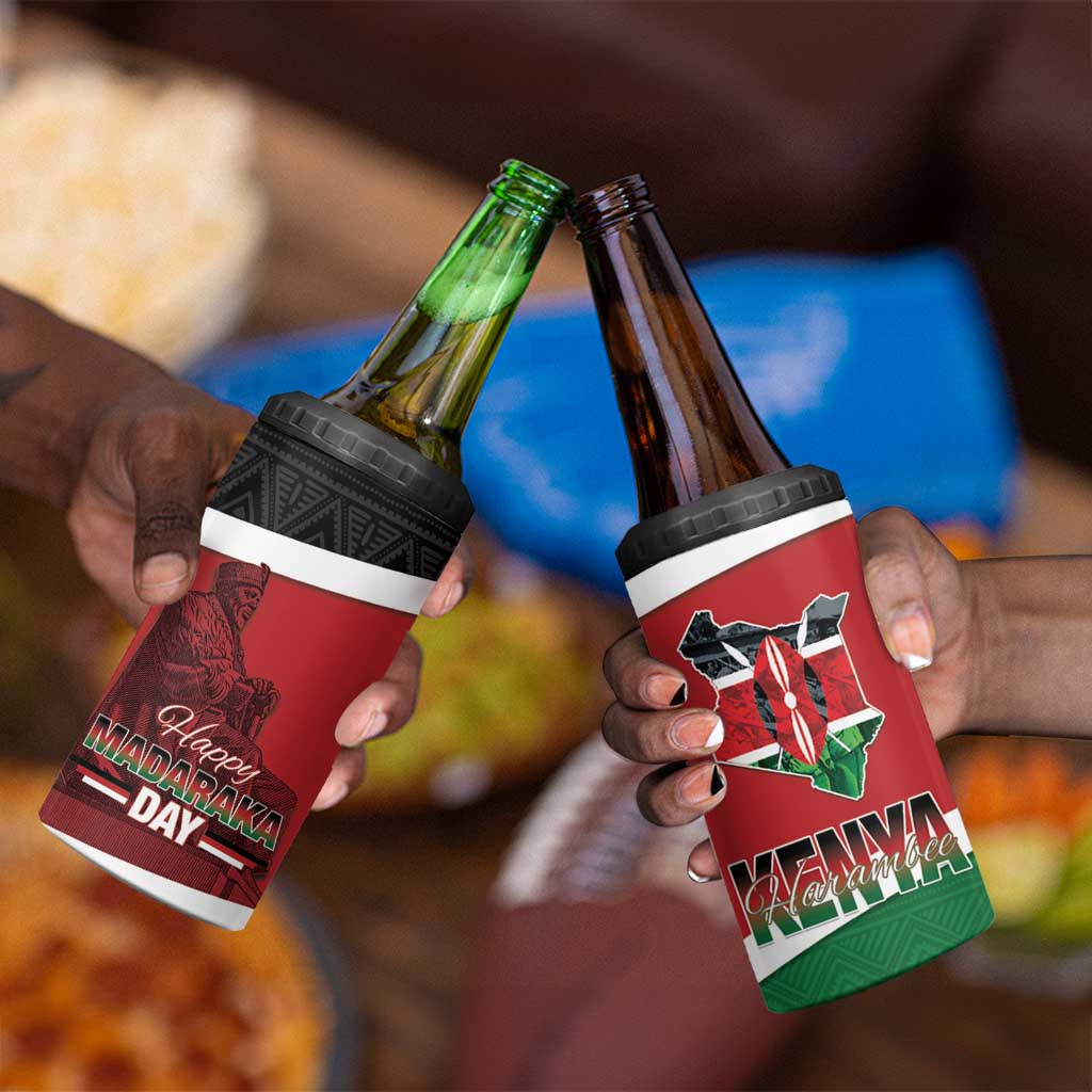 Kenya Madaraka Day 4 in 1 Can Cooler Tumbler Jomo Kenyatta With Map LT15
