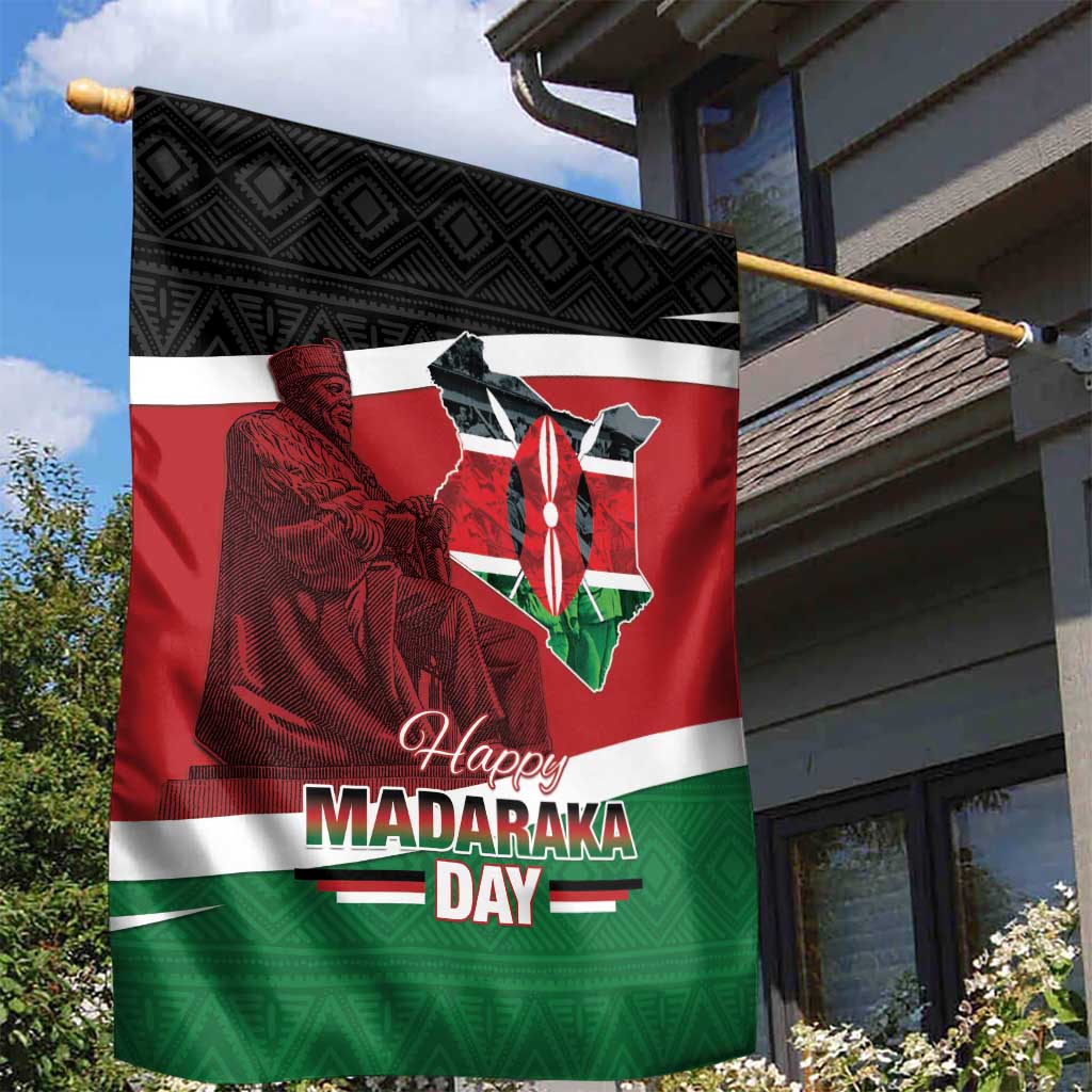 Kenya Madaraka Day Garden Flag Jomo Kenyatta With Map LT15