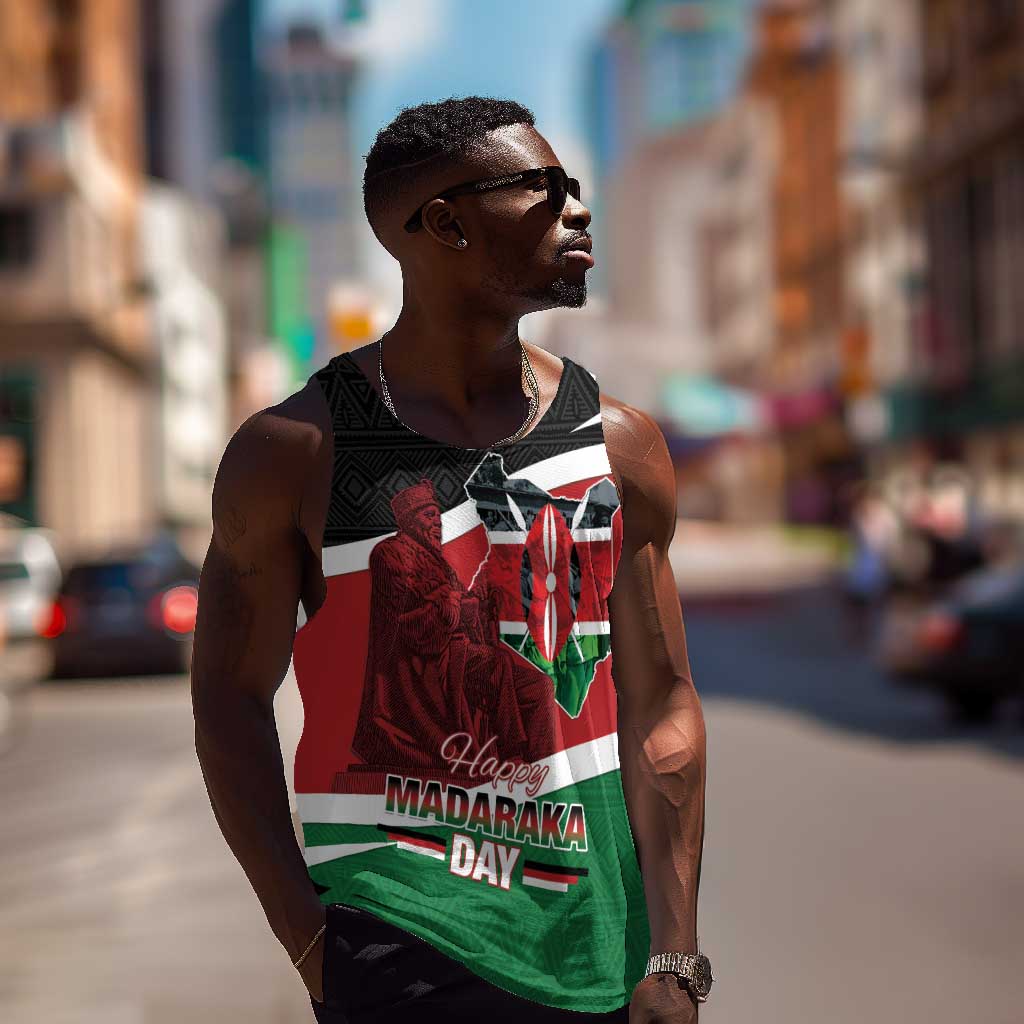 Kenya Madaraka Day Men Tank Top Jomo Kenyatta With Map LT15
