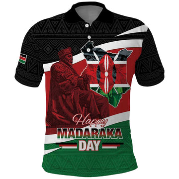 Happy Madaraka Day 2025 Polo Shirt Kenya Harambee LT15