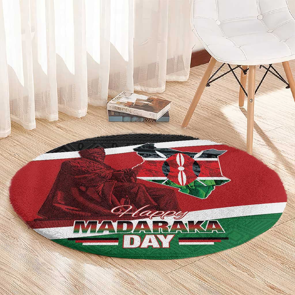 Kenya Madaraka Day Round Carpet Jomo Kenyatta With Map LT15