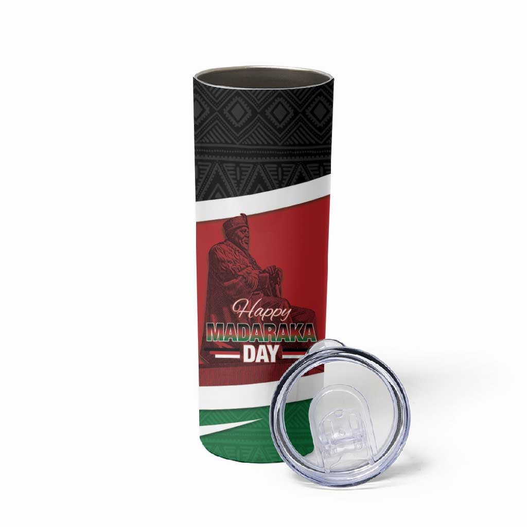 Kenya Madaraka Day Skinny Tumbler Jomo Kenyatta With Map LT15