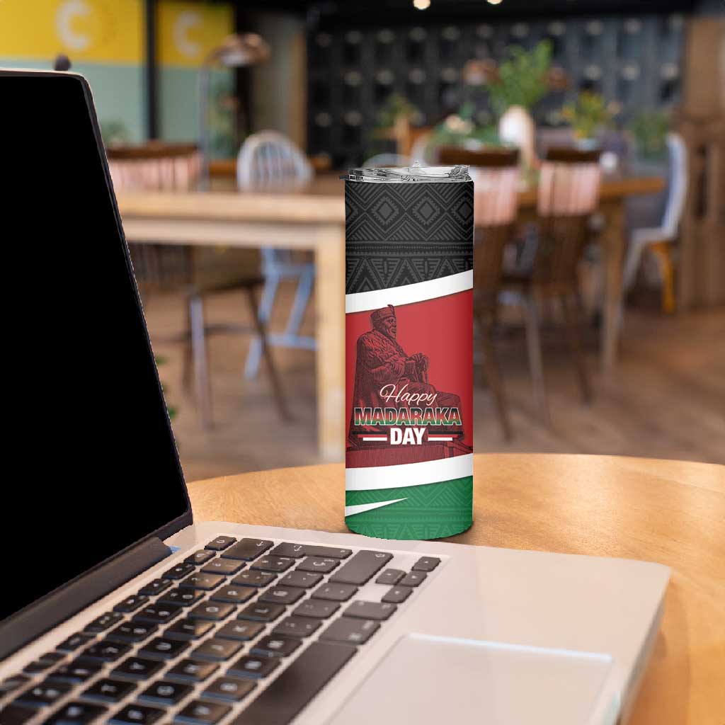 Kenya Madaraka Day Skinny Tumbler Jomo Kenyatta With Map LT15