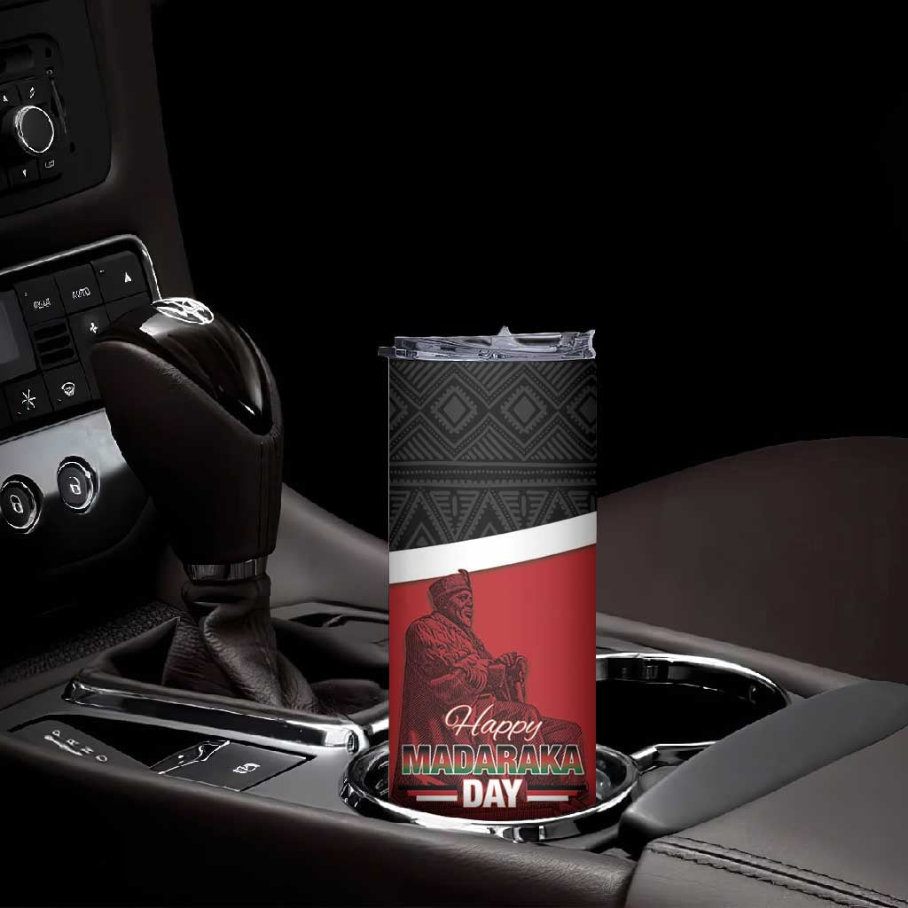 Kenya Madaraka Day Skinny Tumbler Jomo Kenyatta With Map LT15