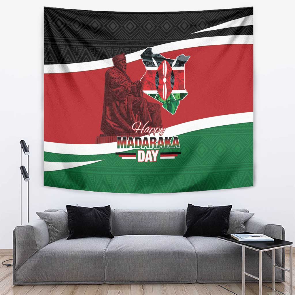 Kenya Madaraka Day Tapestry Jomo Kenyatta With Map LT15