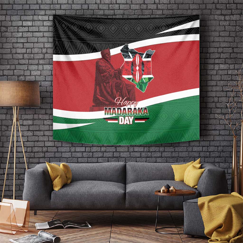 Kenya Madaraka Day Tapestry Jomo Kenyatta With Map LT15