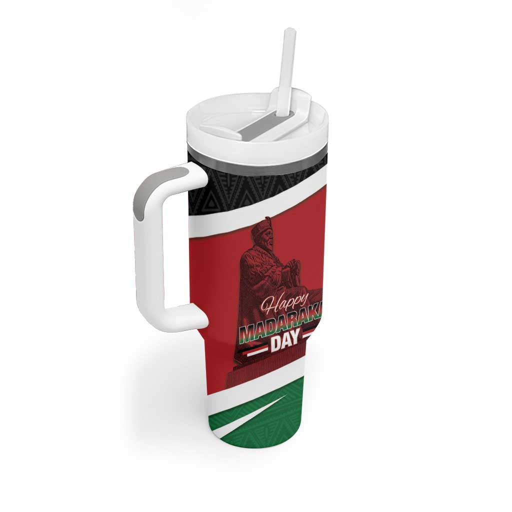 Kenya Madaraka Day Tumbler With Handle Jomo Kenyatta With Map LT15
