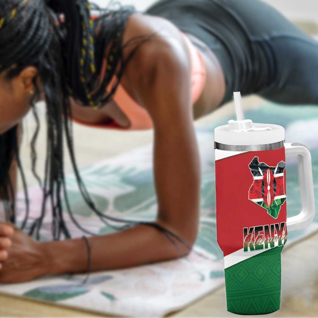 Kenya Madaraka Day Tumbler With Handle Jomo Kenyatta With Map LT15