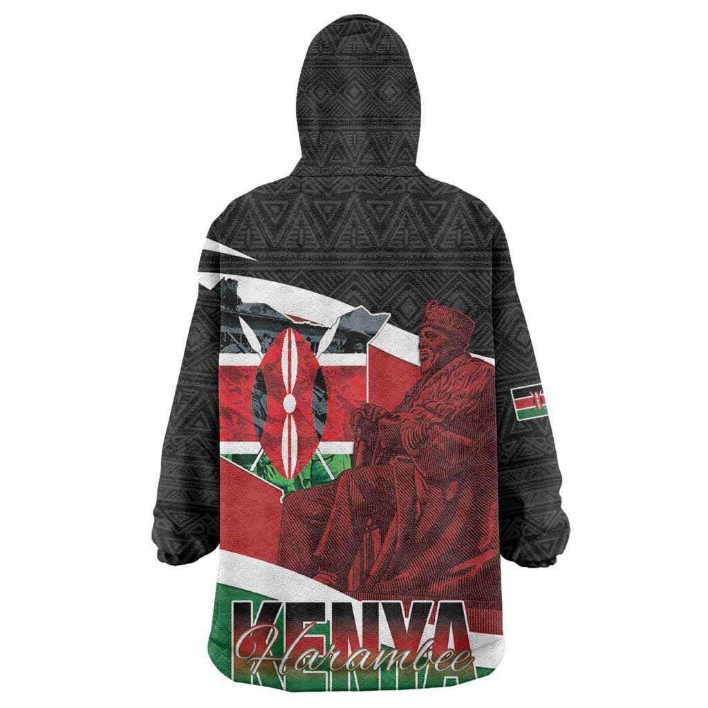 Kenya Madaraka Day Wearable Blanket Hoodie Jomo Kenyatta With Map LT15