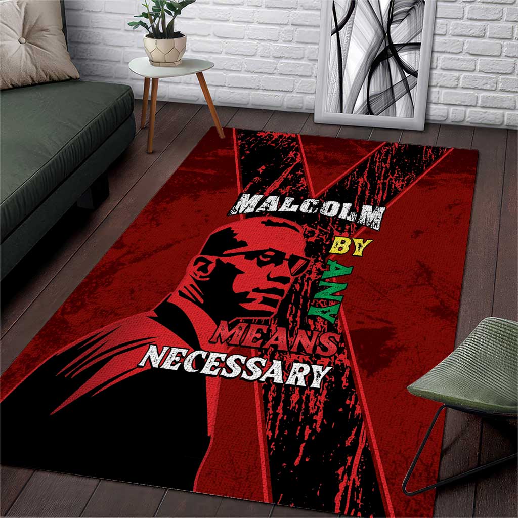 Malcolm X By Any Means Necessary Area Rug Retro Style LT15