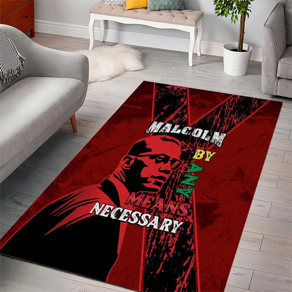 Malcolm X By Any Means Necessary Area Rug Retro Style LT15